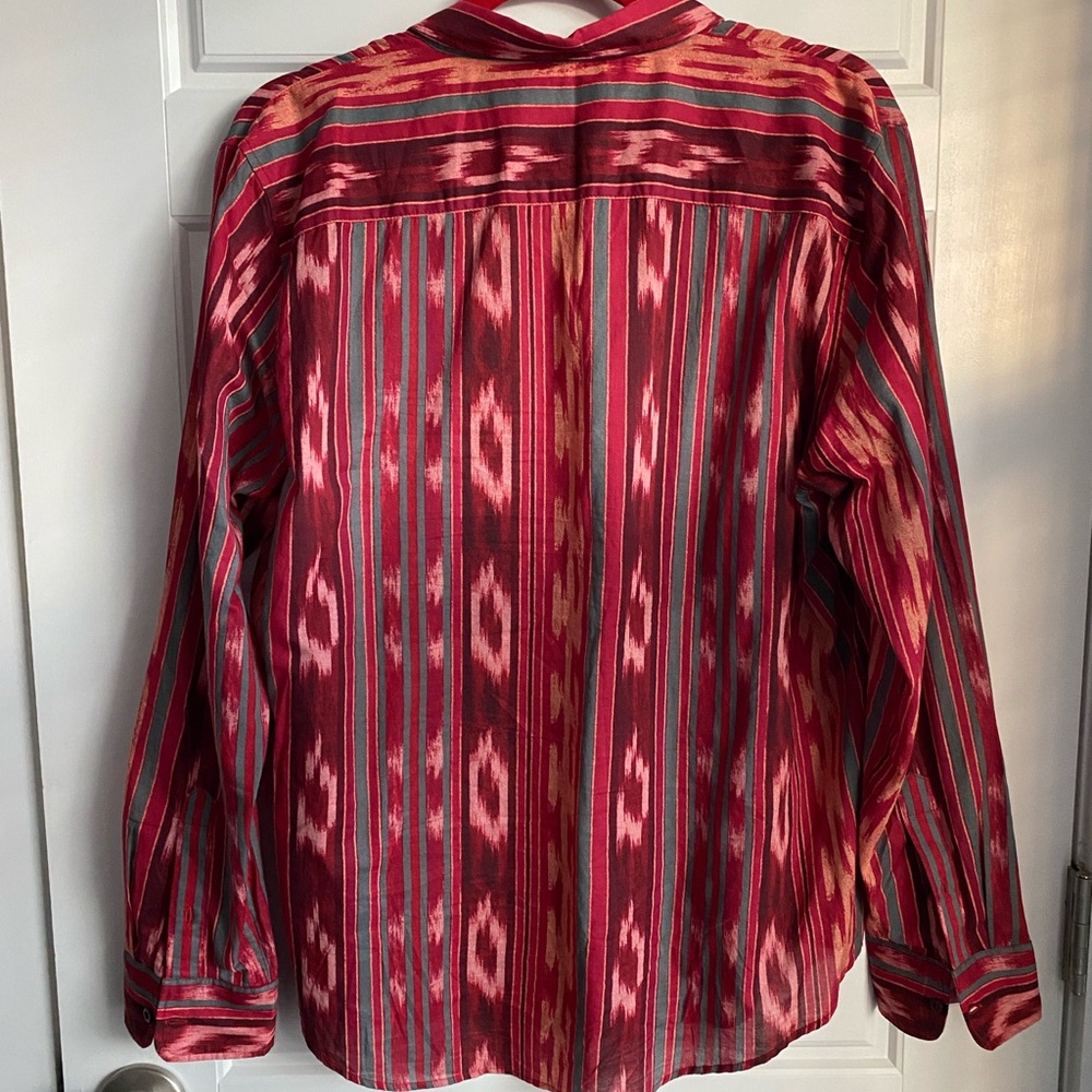 Ralph Lauren Red and Gray Striped Shirt - Picture 2 of 4